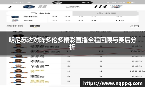 明尼苏达对阵多伦多精彩直播全程回顾与赛后分析